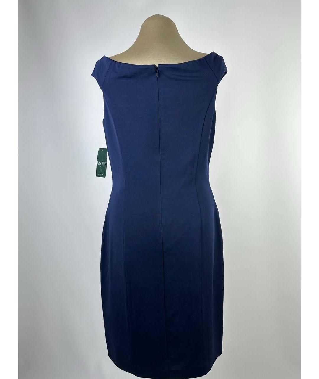 RALPH LAUREN Темно-синее вискозное коктейльное платье, фото 2