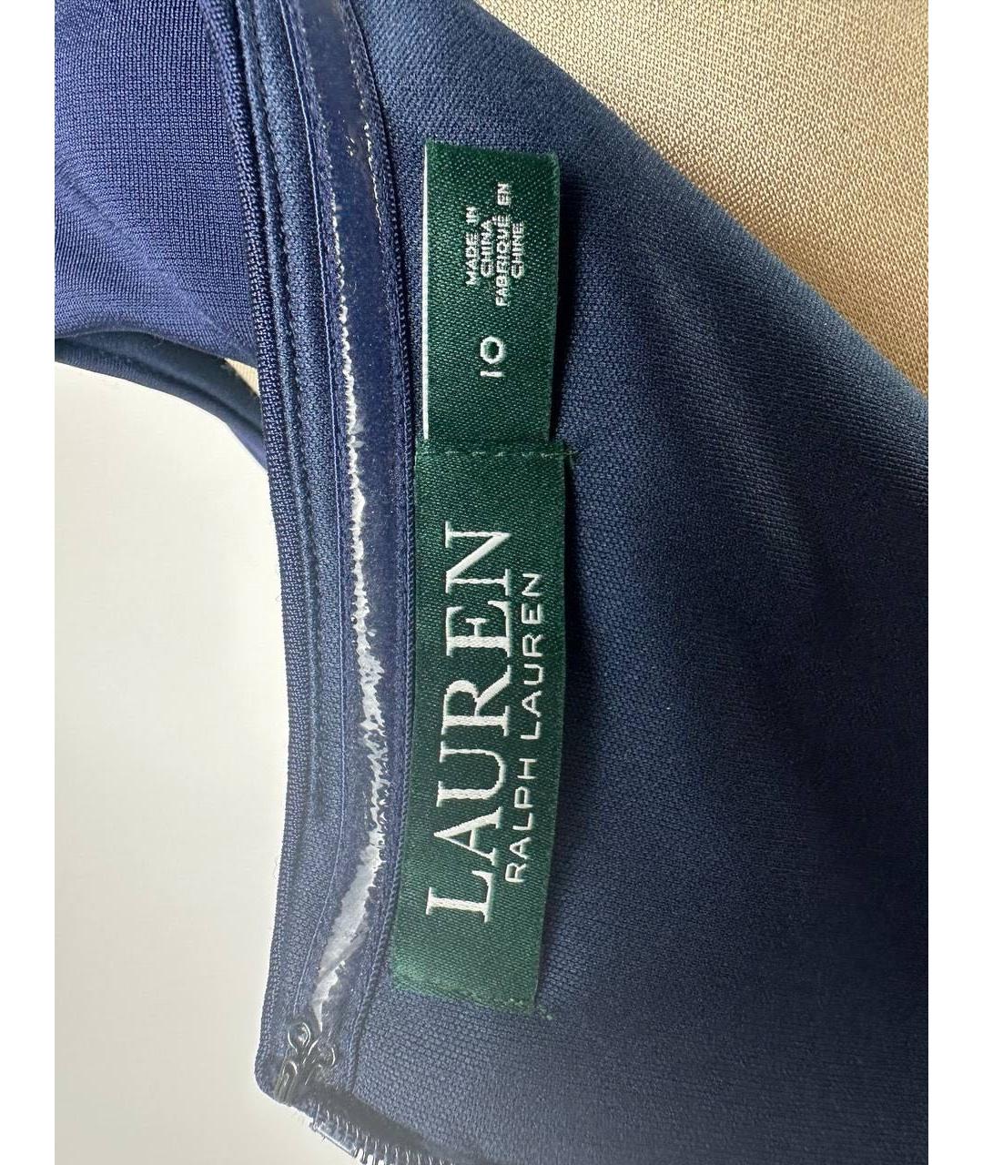 RALPH LAUREN Темно-синее вискозное коктейльное платье, фото 5