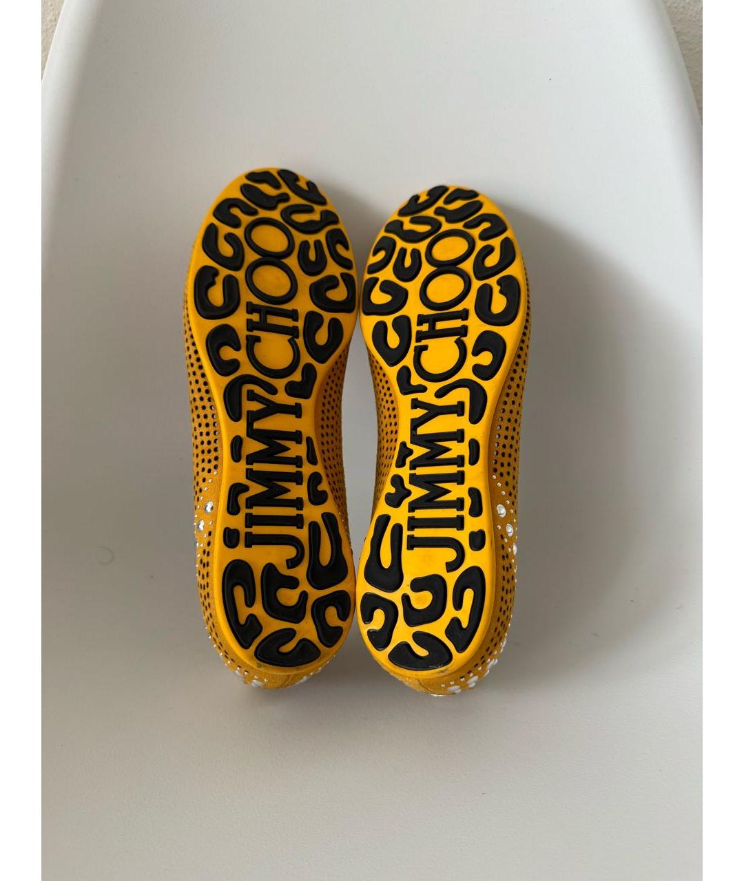 JIMMY CHOO Горчичные замшевые балетки, фото 6