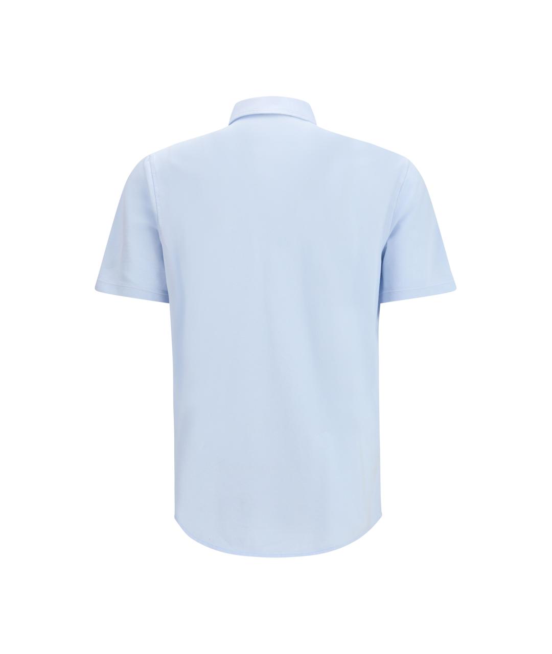 LORO PIANA Голубое хлопковое поло с коротким рукавом, фото 2