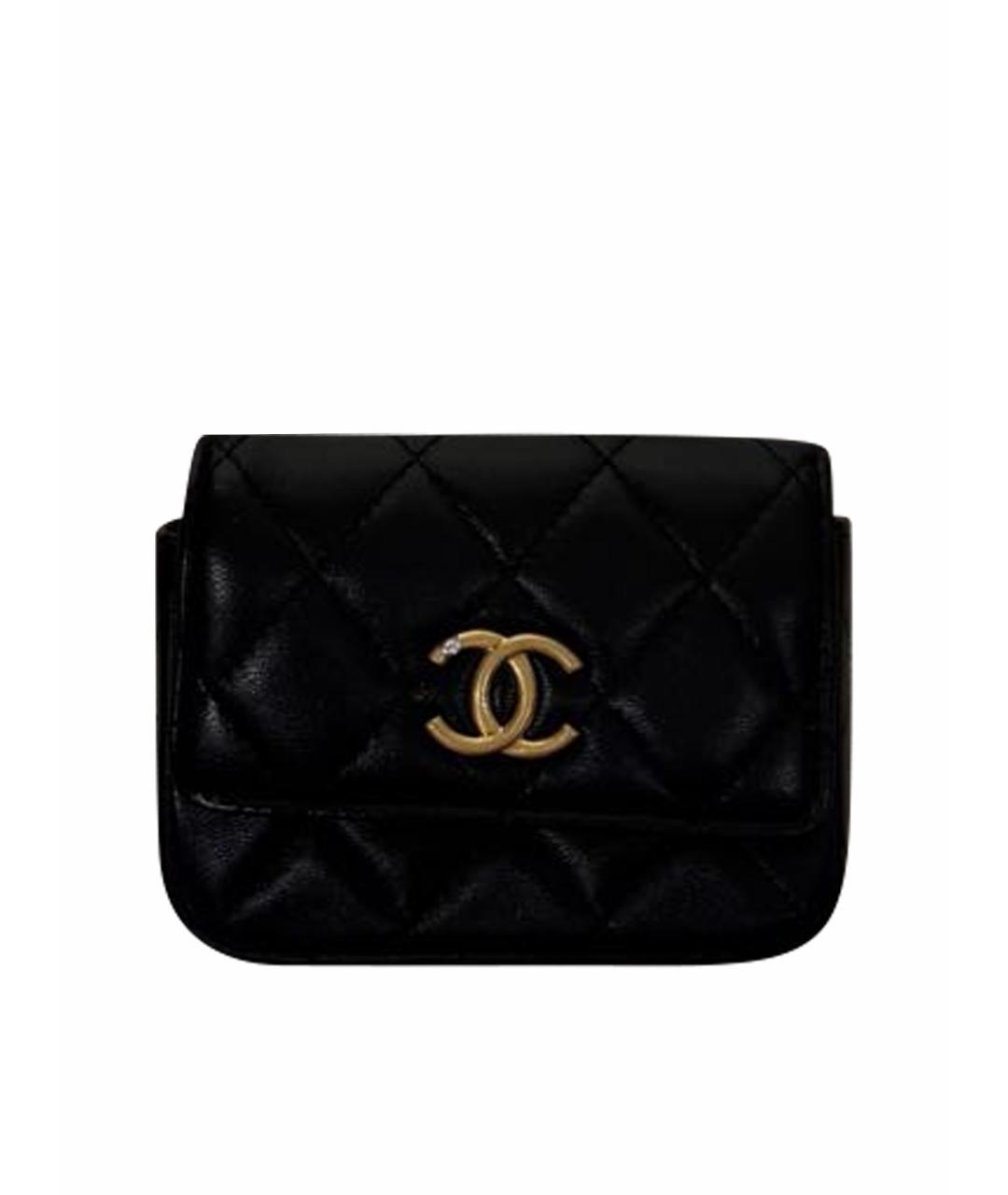 CHANEL Черная кожаная поясная сумка, фото 1