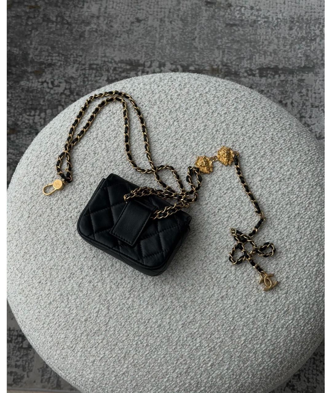 CHANEL Черная кожаная поясная сумка, фото 3