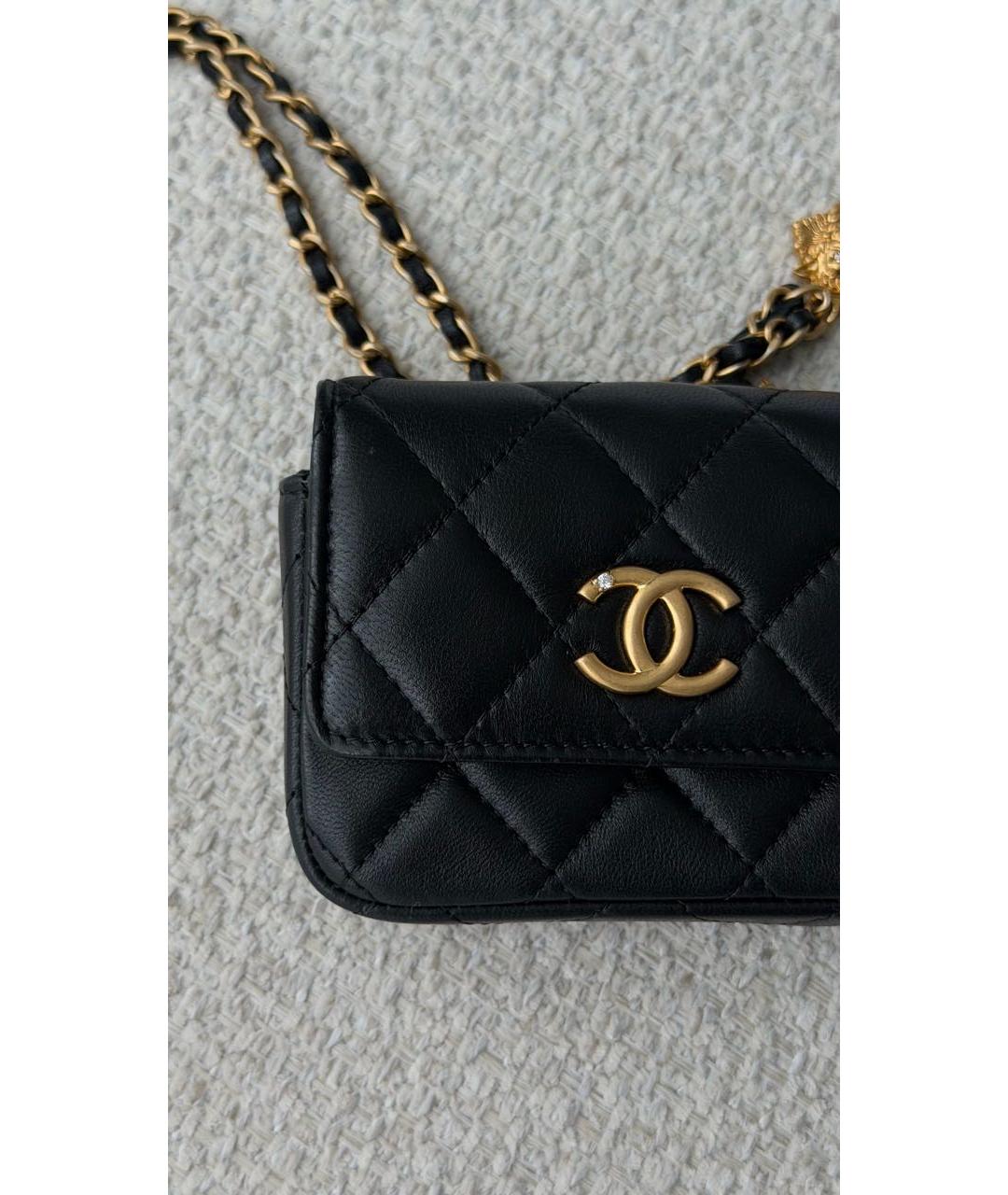 CHANEL Черная кожаная поясная сумка, фото 4