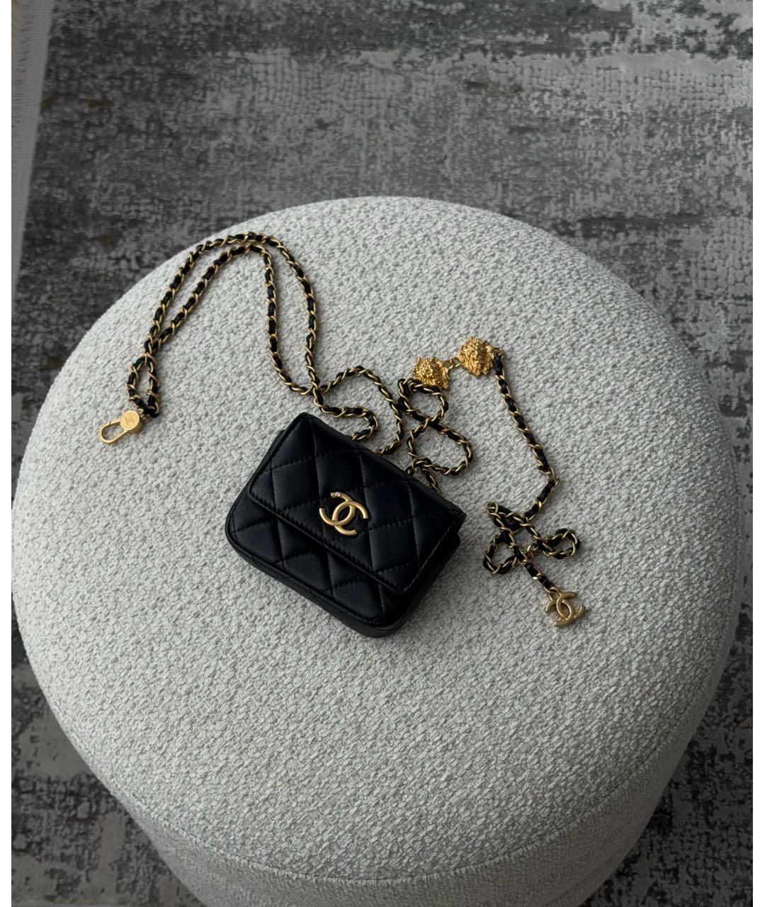 CHANEL Черная кожаная поясная сумка, фото 2