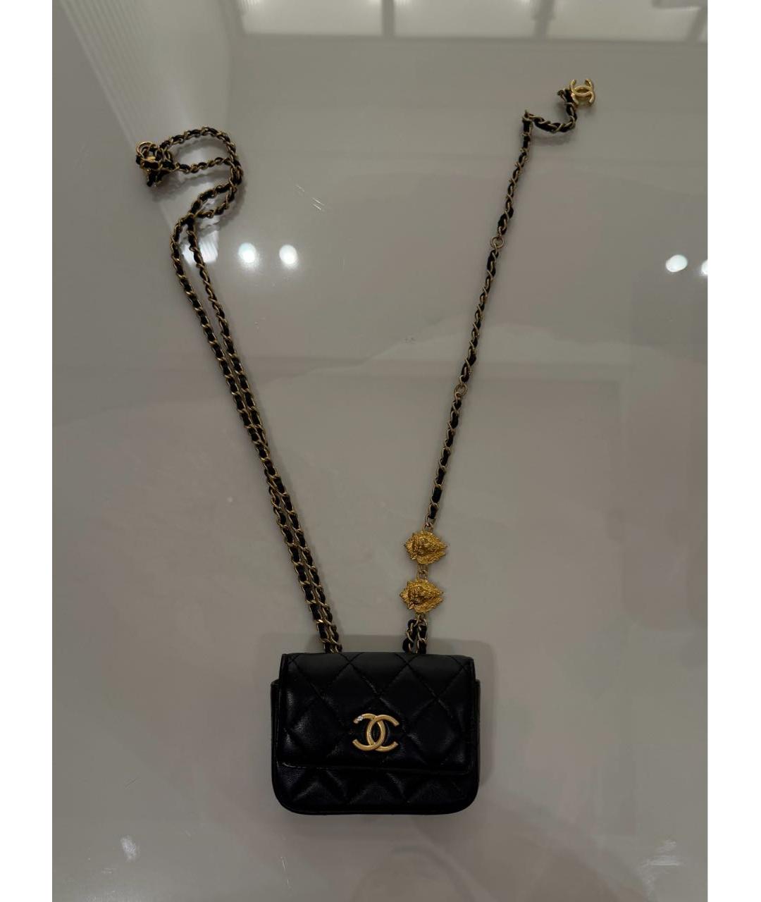 CHANEL Черная кожаная поясная сумка, фото 5