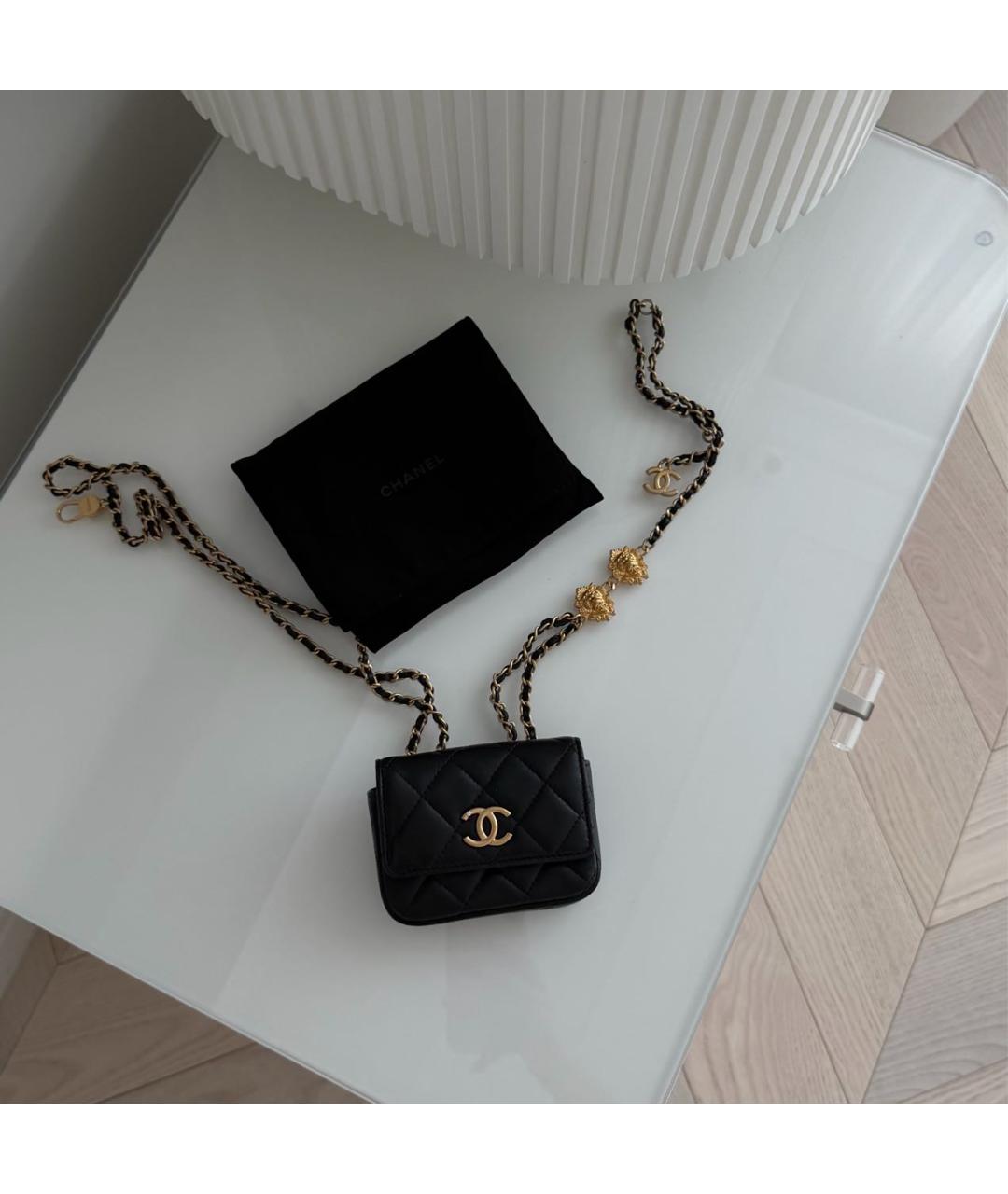 CHANEL Черная кожаная поясная сумка, фото 2