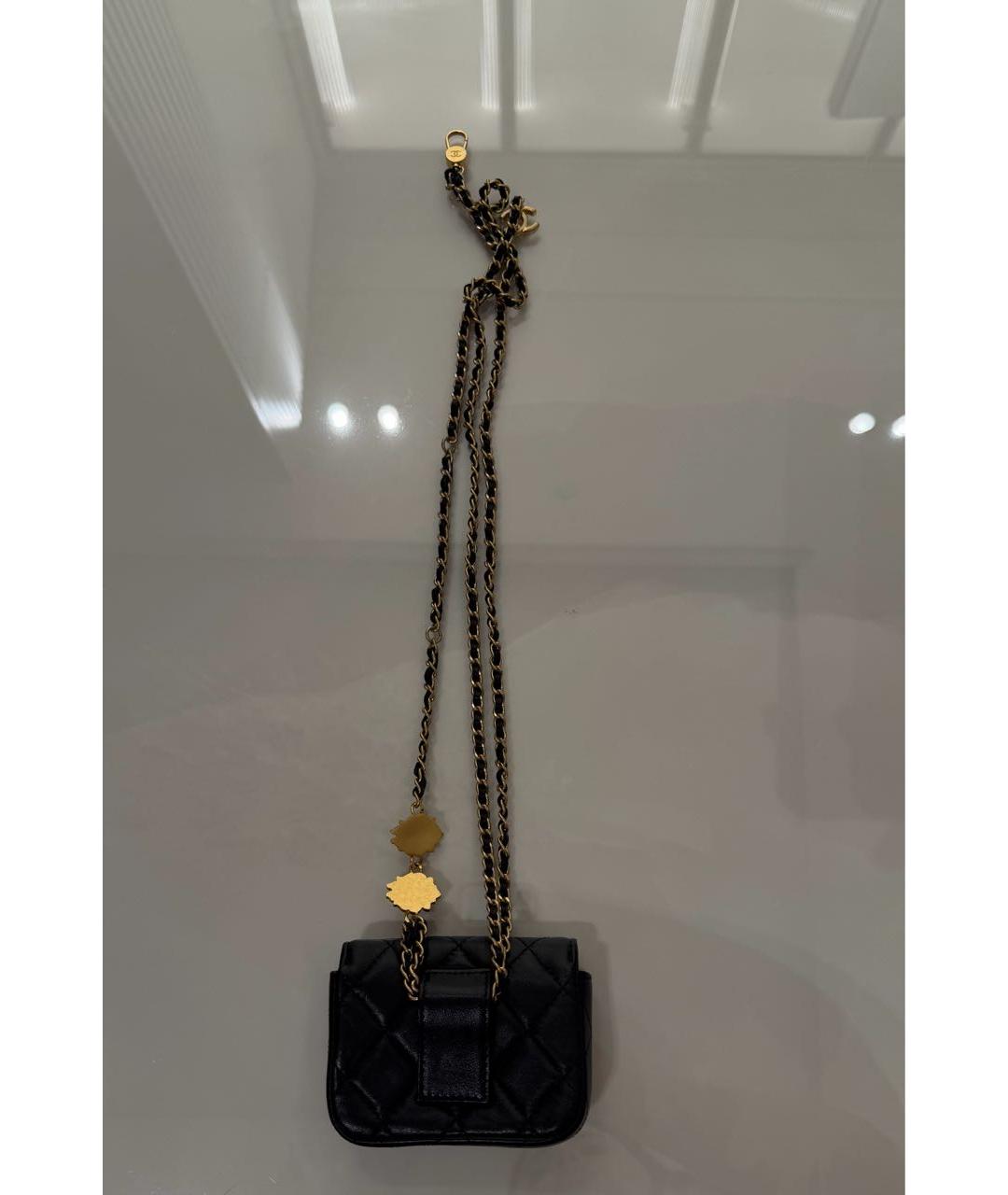 CHANEL Черная кожаная поясная сумка, фото 3