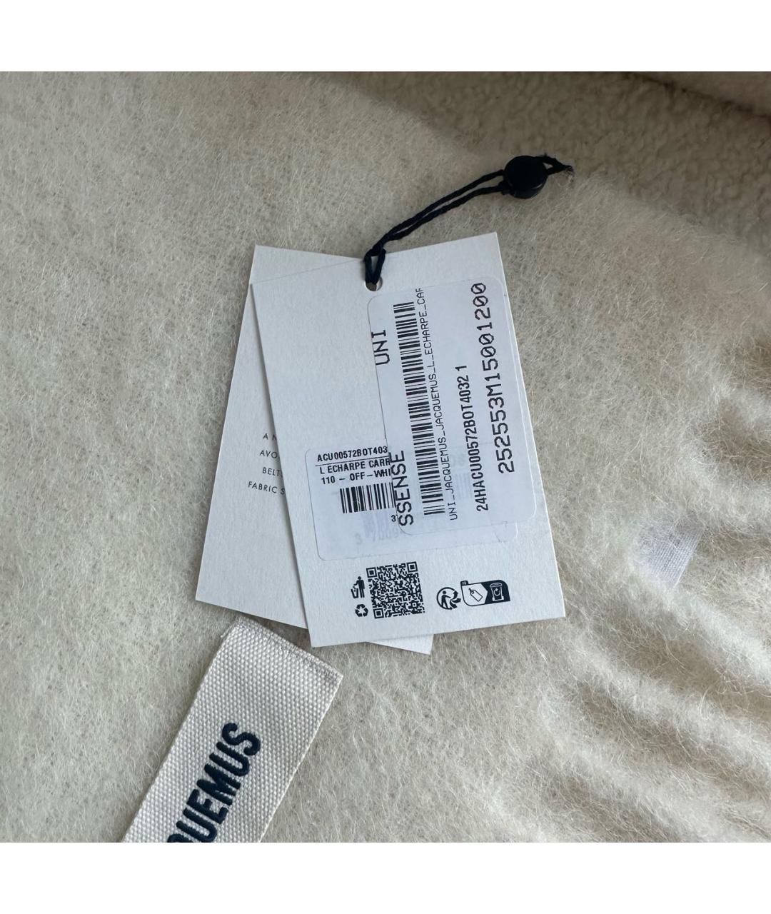 JACQUEMUS Бежевый кашемировый шарф, фото 6