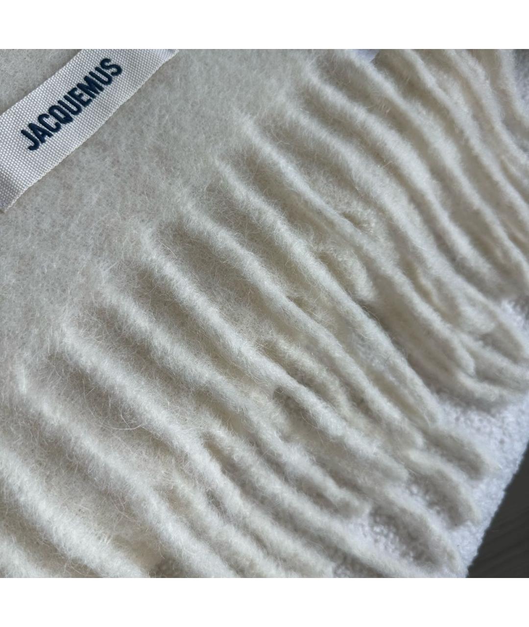 JACQUEMUS Бежевый кашемировый шарф, фото 4