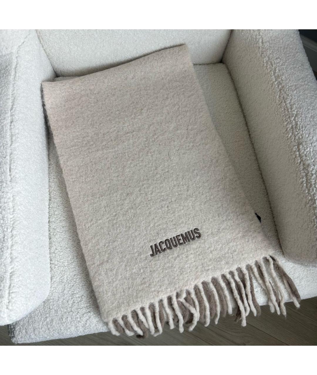 JACQUEMUS Бежевый шарф, фото 7