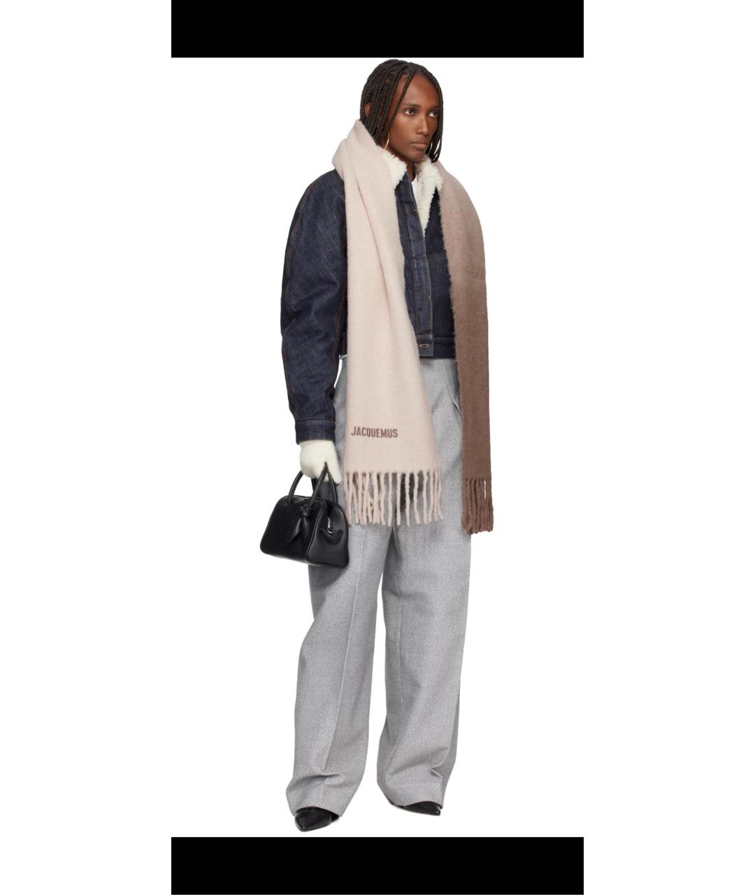 JACQUEMUS Бежевый шарф, фото 6