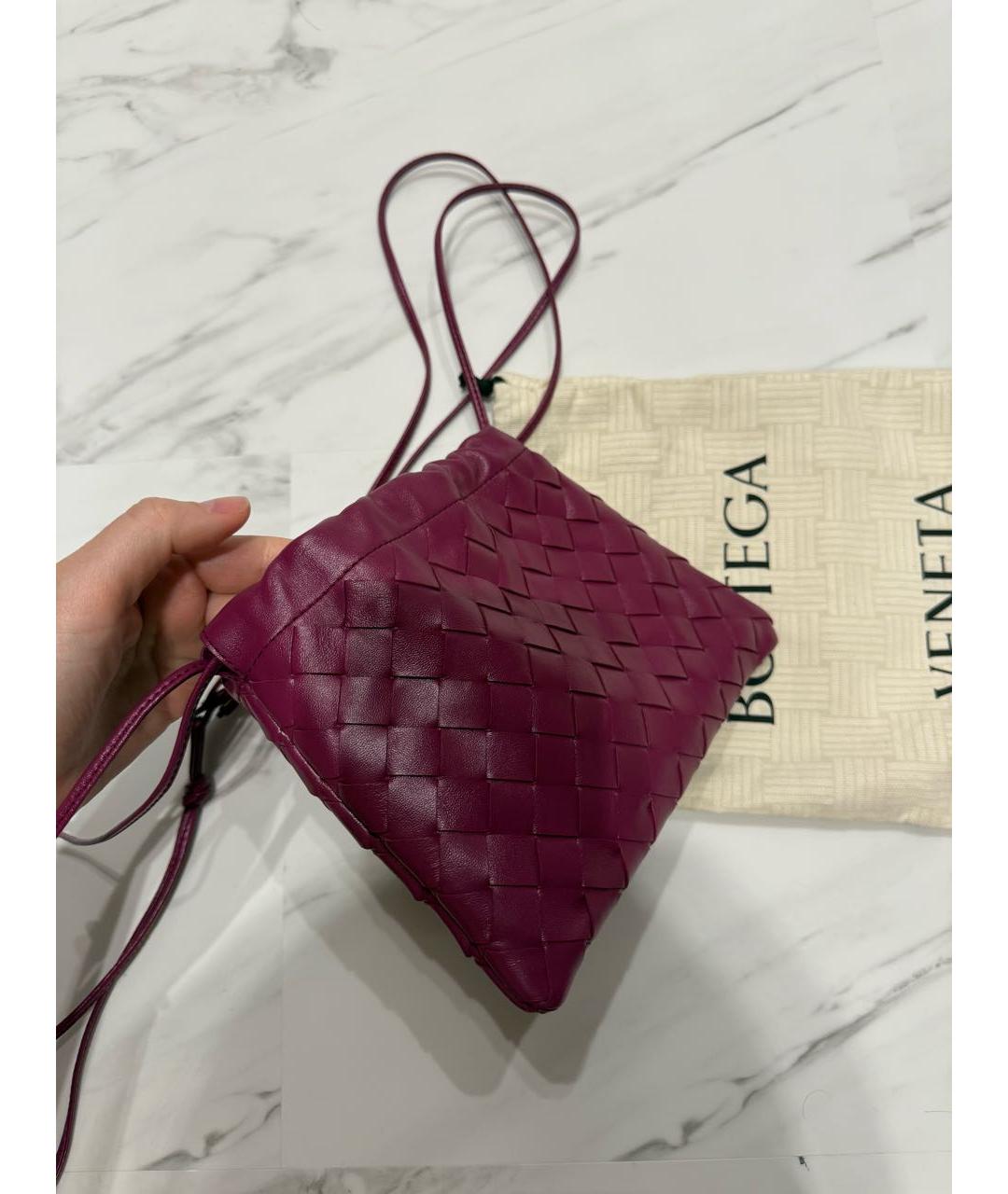 BOTTEGA VENETA Розовая кожаная сумка через плечо, фото 2