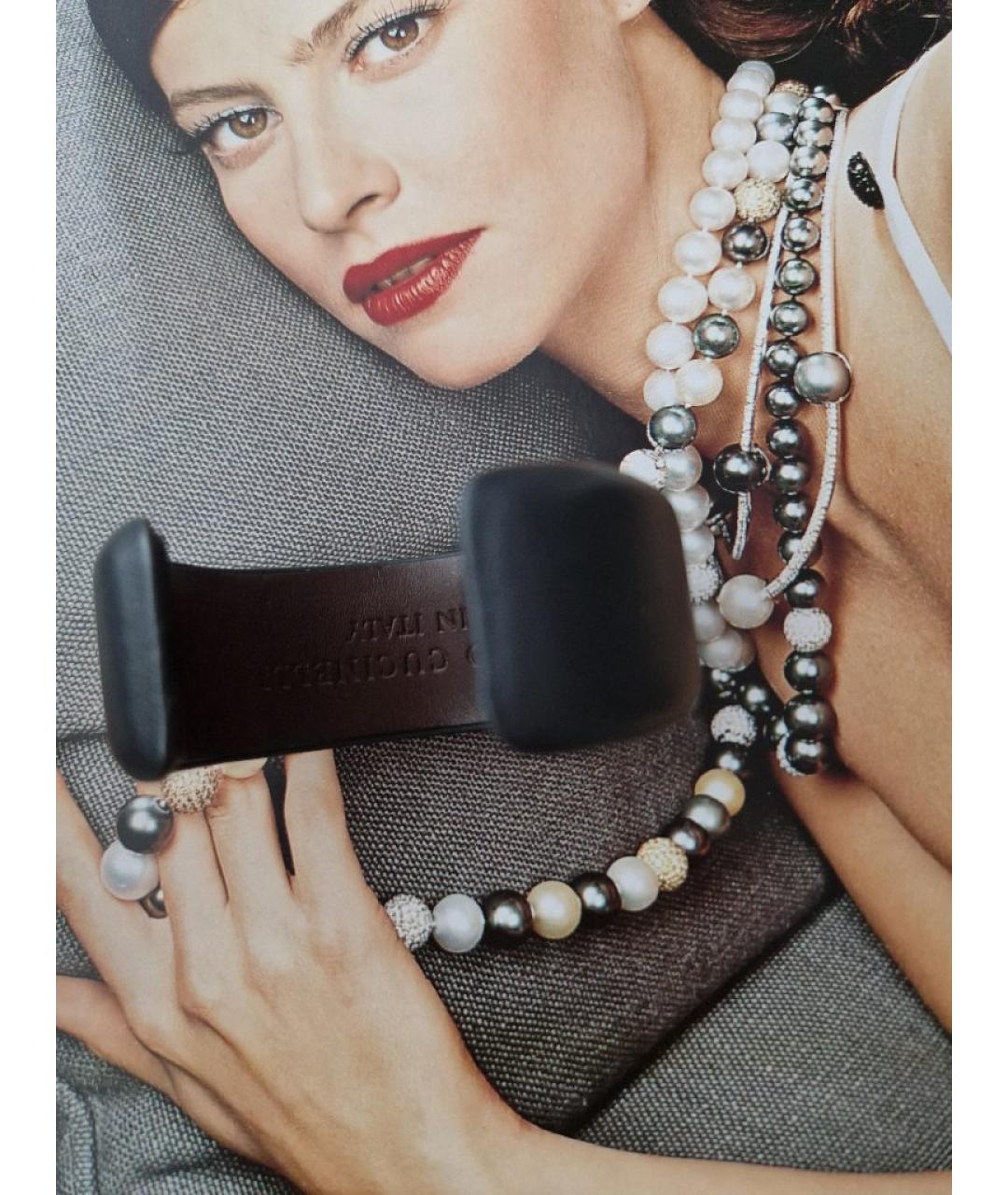 BRUNELLO CUCINELLI Антрацитовый кожаный браслет, фото 3