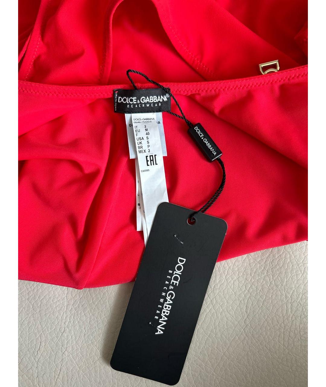 DOLCE&GABBANA Красный полиамидовый купальник, фото 5