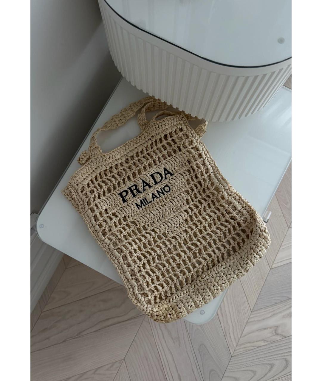 PRADA Бежевая пляжная сумка, фото 2