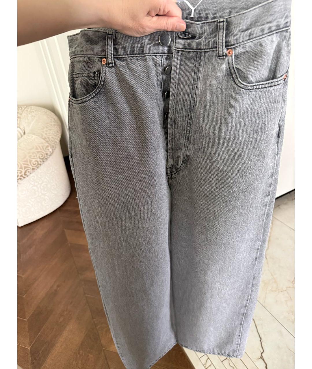 RAEY Серые хлопковые прямые джинсы, фото 4