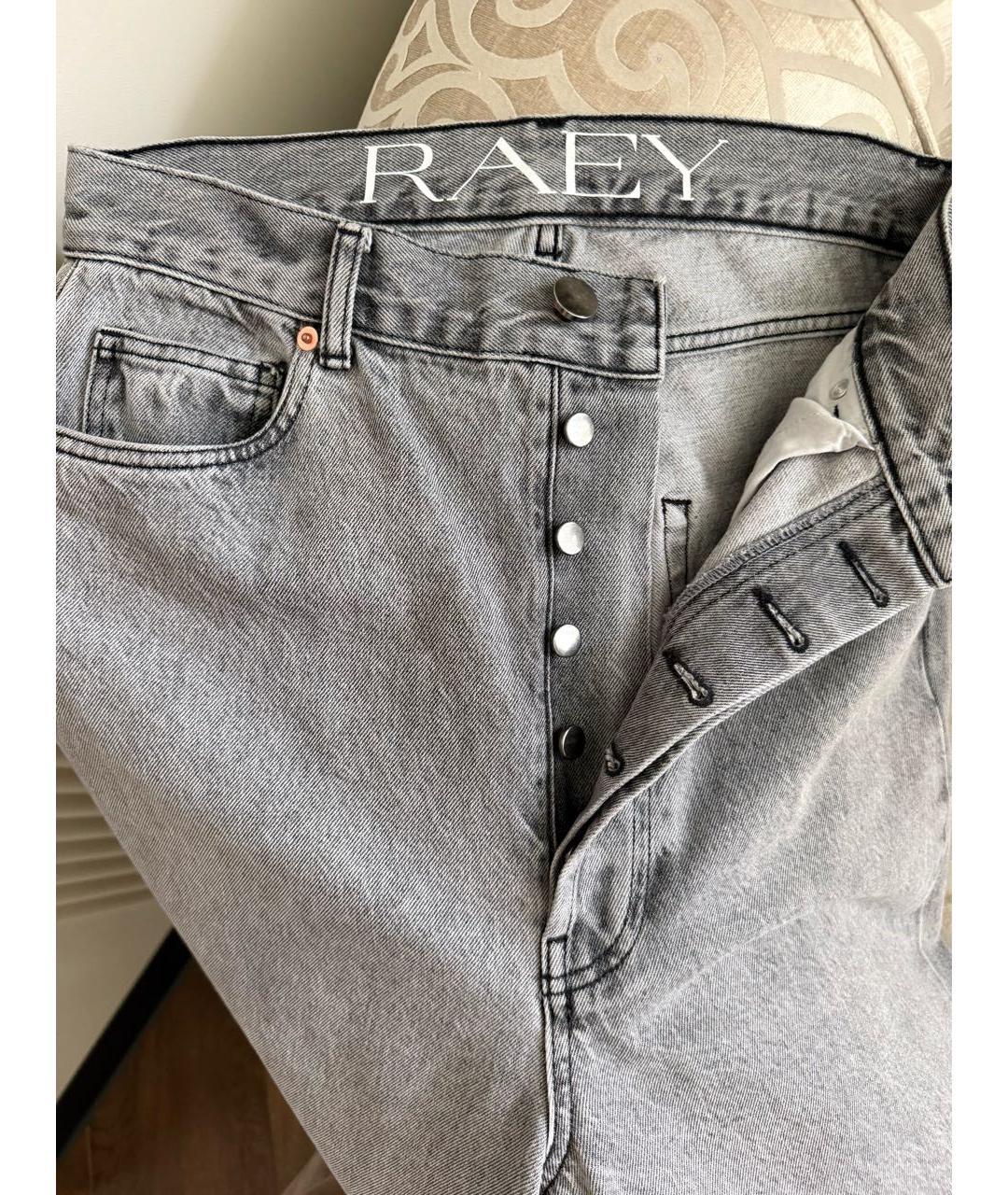 RAEY Серые хлопковые прямые джинсы, фото 5