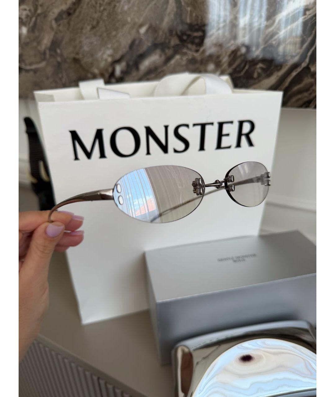 GENTLE MONSTER Серебряные металлические солнцезащитные очки, фото 2