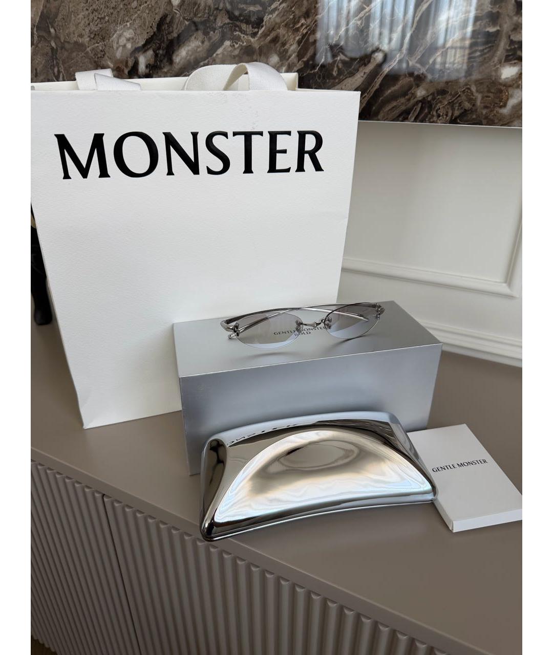 GENTLE MONSTER Серебряные металлические солнцезащитные очки, фото 4