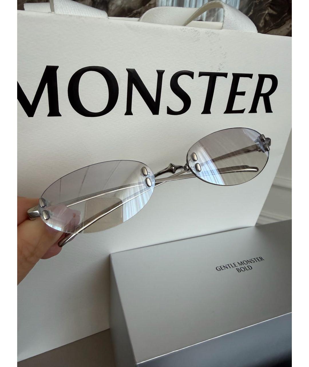 GENTLE MONSTER Серебряные металлические солнцезащитные очки, фото 3