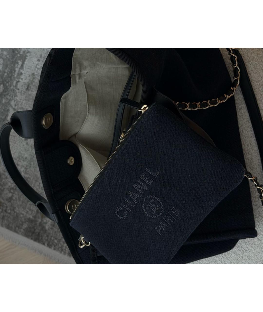 CHANEL Черная тканевая дорожная/спортивная сумка, фото 4