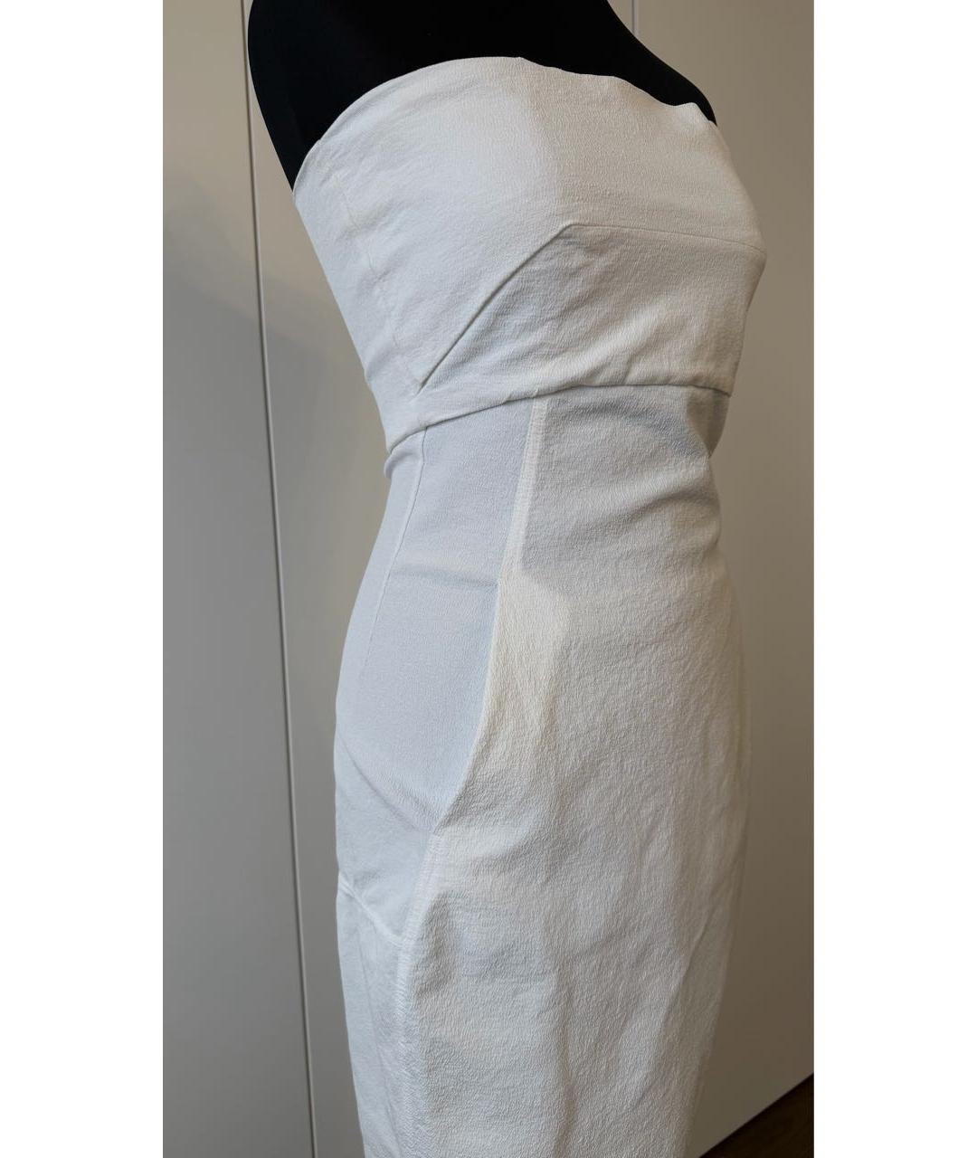RICK OWENS Белое хлопко-эластановое коктейльное платье, фото 6