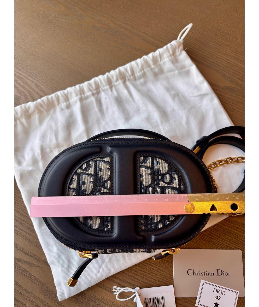 CHRISTIAN DIOR Черная кожаная сумка через плечо, фото 7