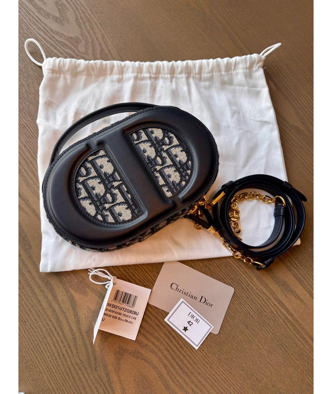 CHRISTIAN DIOR Черная кожаная сумка через плечо, фото 6