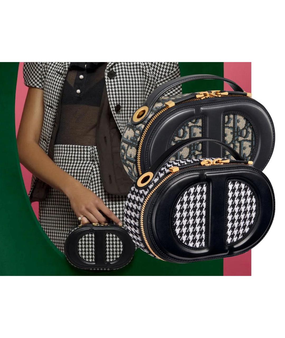 CHRISTIAN DIOR Черная кожаная сумка через плечо, фото 5