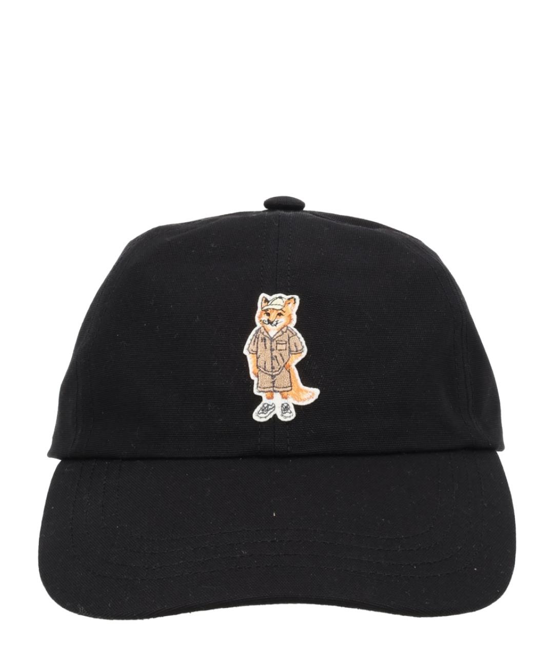 MAISON KITSUNE Черная хлопковая кепка, фото 1