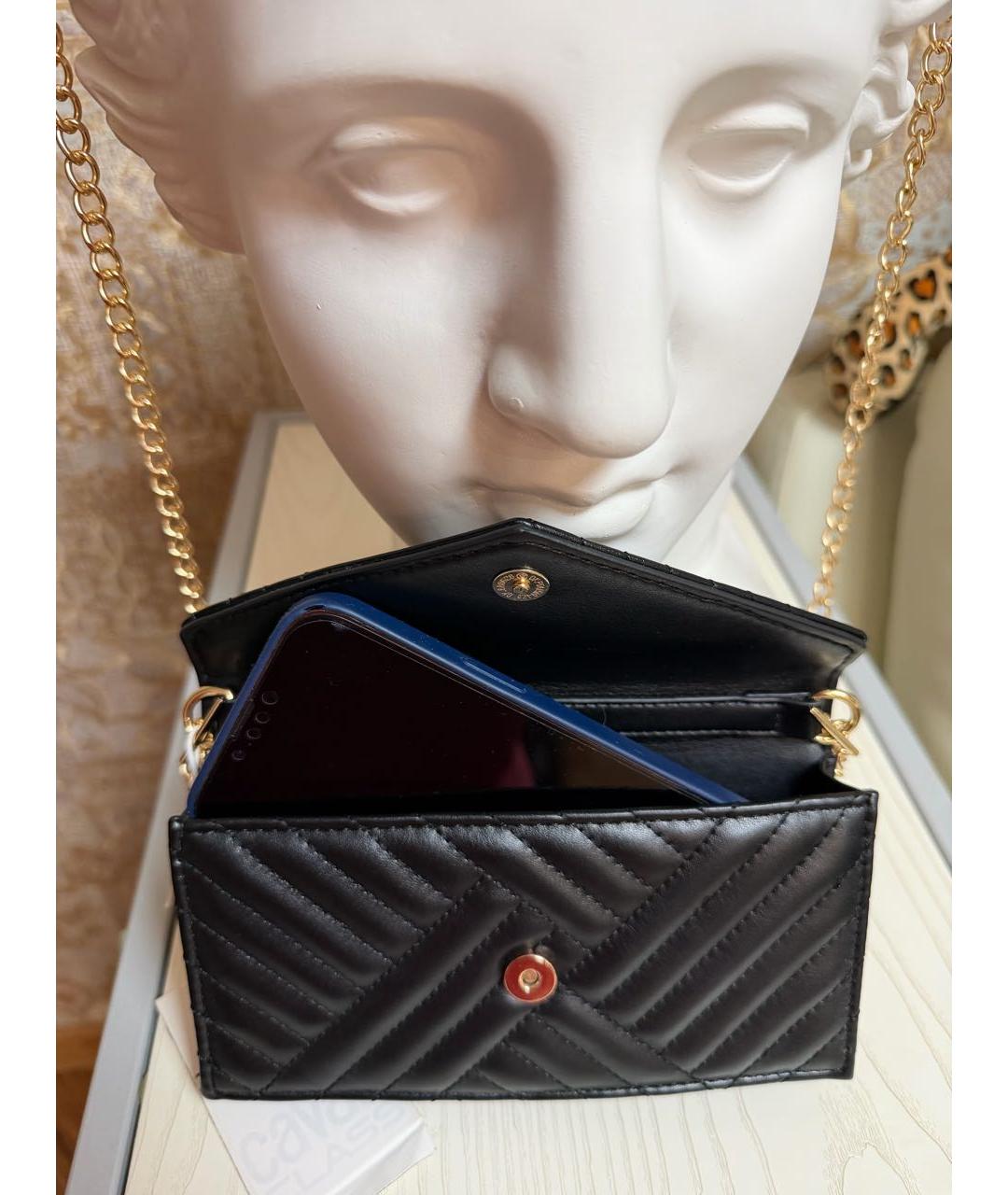 CAVALLI CLASS Черная сумка через плечо из искусственной кожи, фото 2