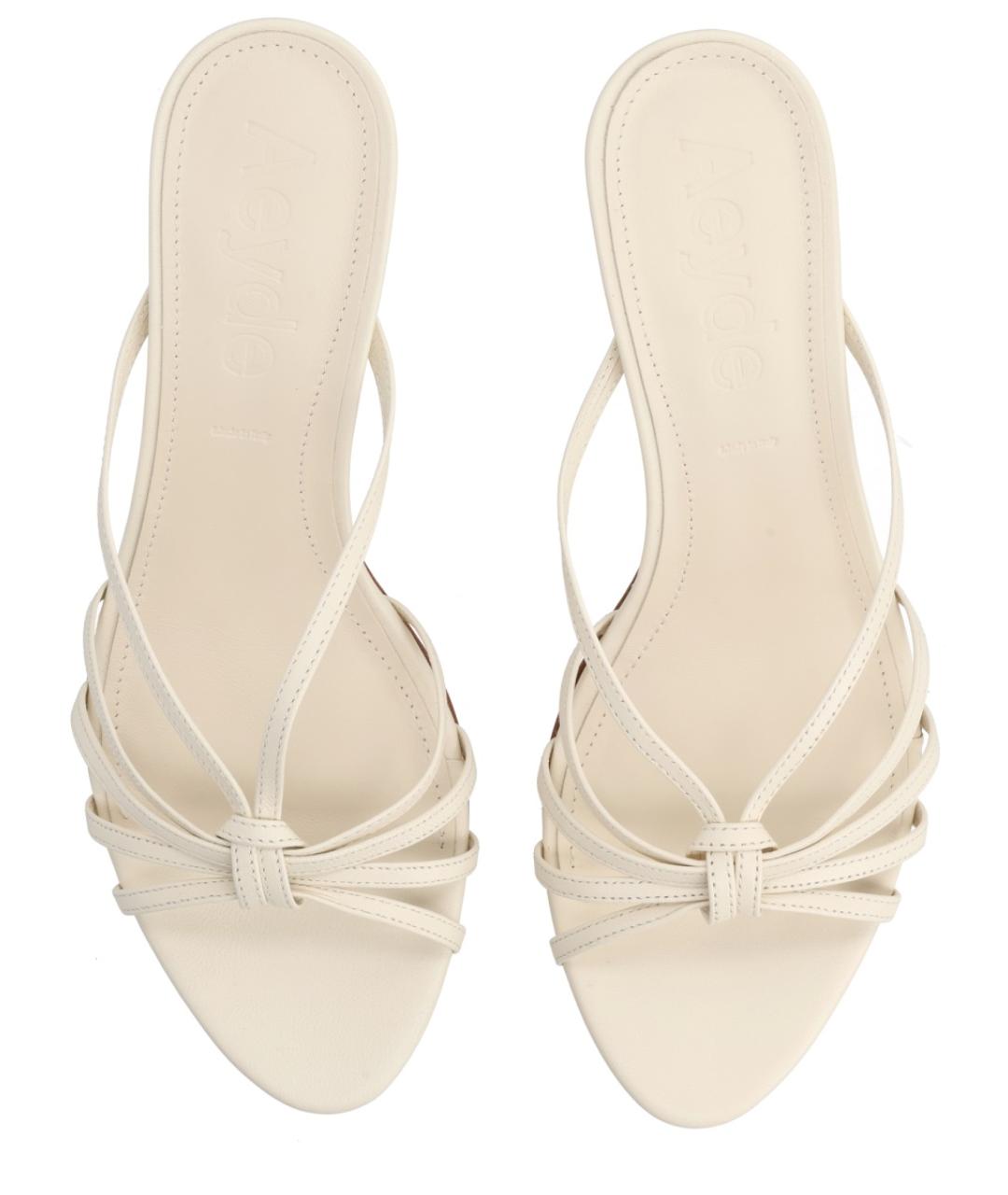 AEYDE Белые кожаные мюли, фото 5