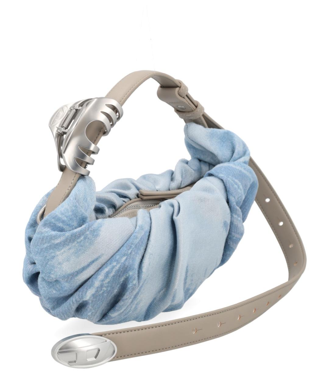DIESEL Голубая деним сумка через плечо, фото 3