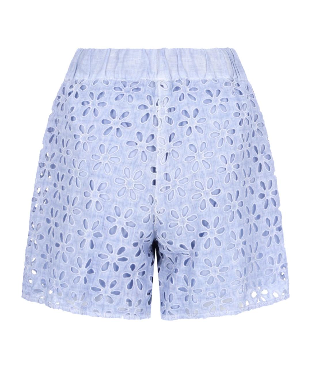 120% LINO Голубые хлопковые шорты, фото 2