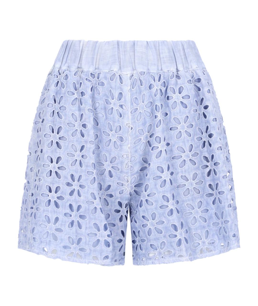 120% LINO Голубые хлопковые шорты, фото 1