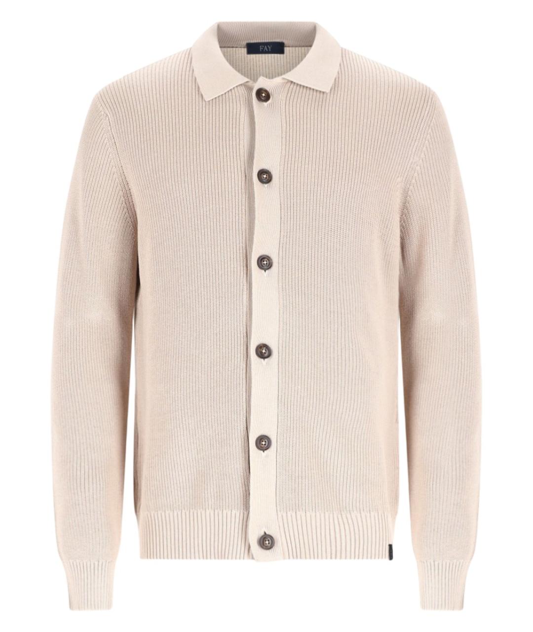 FAY Бежевый хлопковый кардиган, фото 1