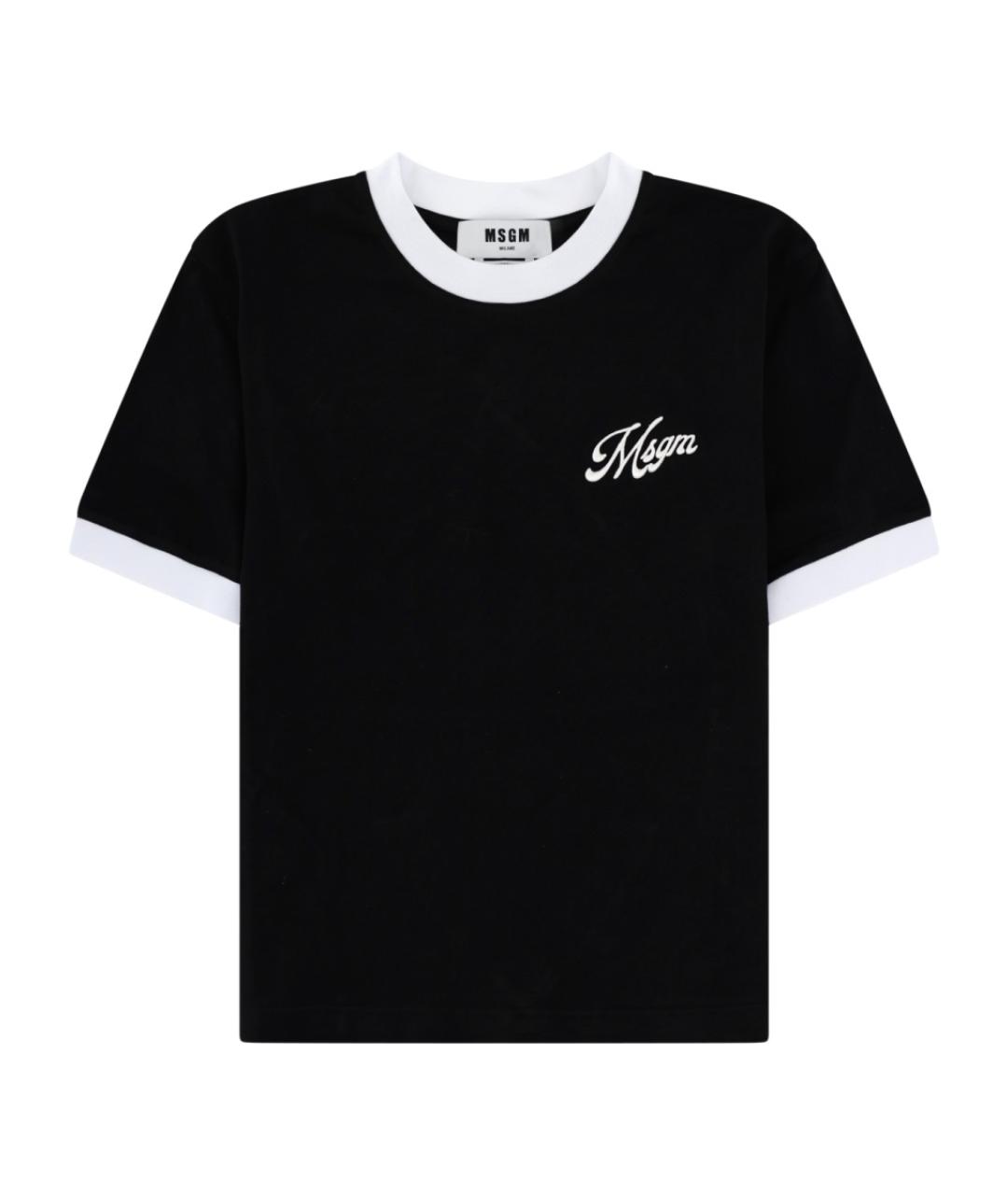 MSGM Черная хлопковая футболка, фото 1