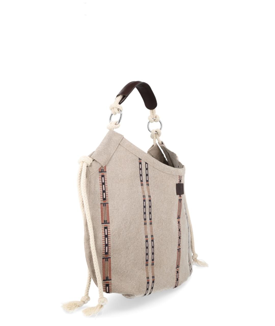 ISABEL MARANT Бежевая хлопковая сумка через плечо, фото 3