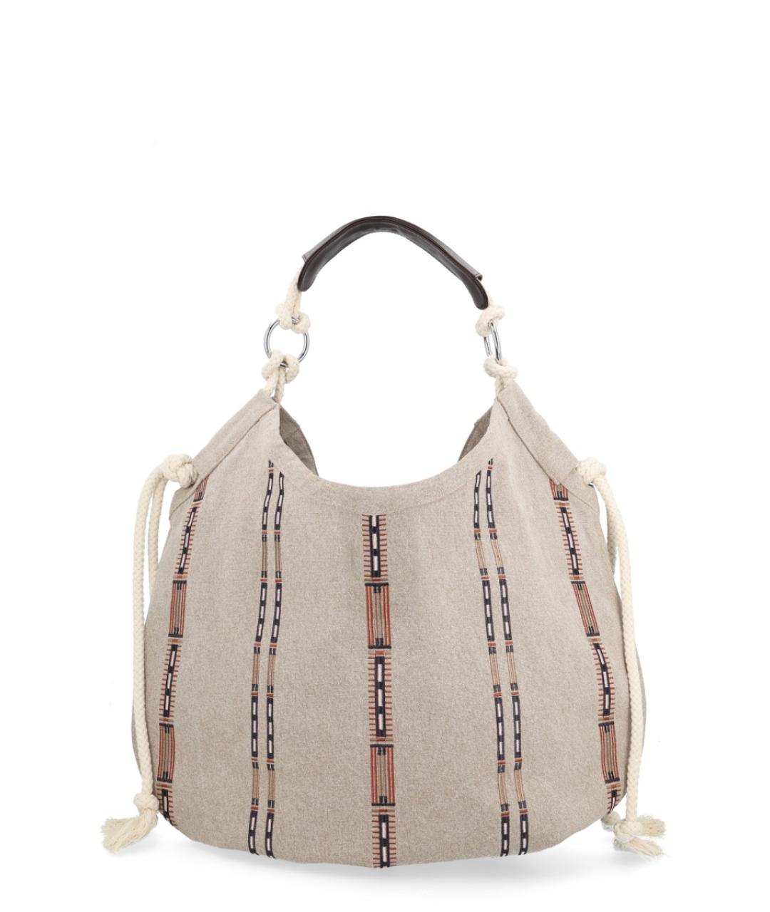 ISABEL MARANT Бежевая хлопковая сумка через плечо, фото 2