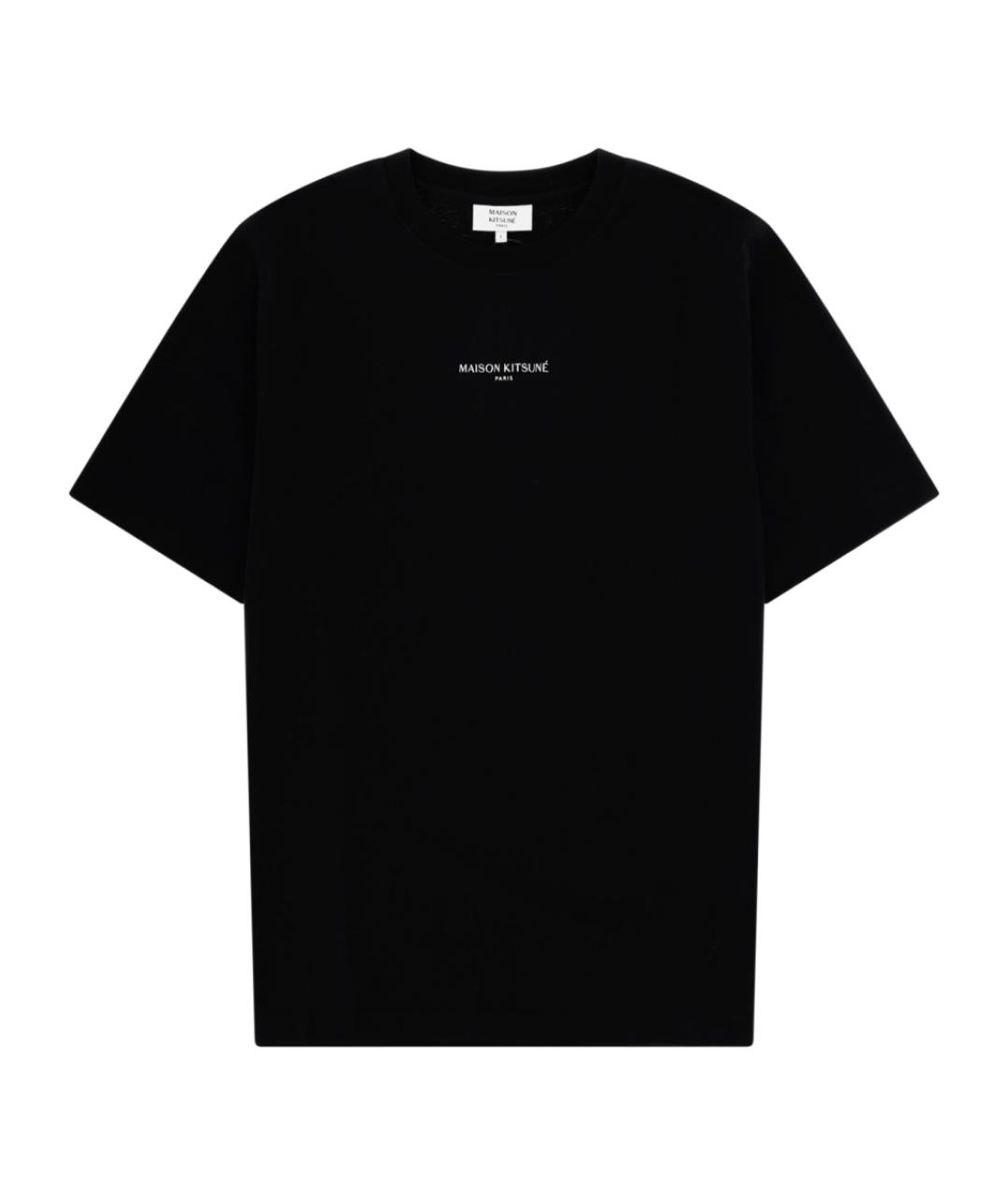 MAISON KITSUNE Черная хлопковая футболка, фото 1