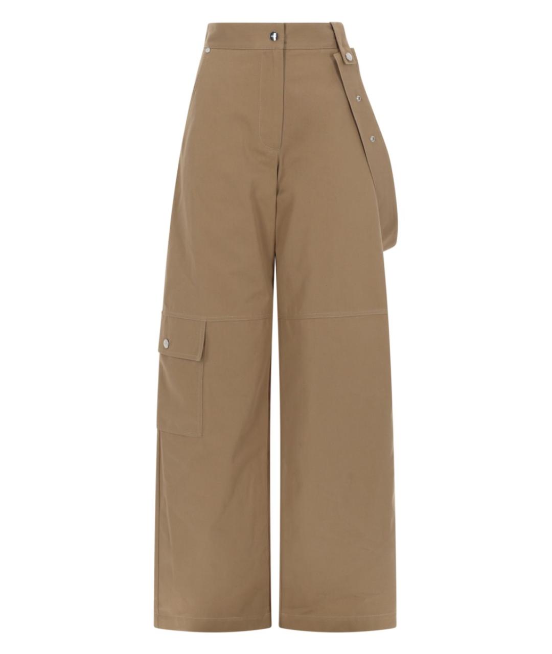 MSGM Бежевые хлопковые брюки широкие, фото 1