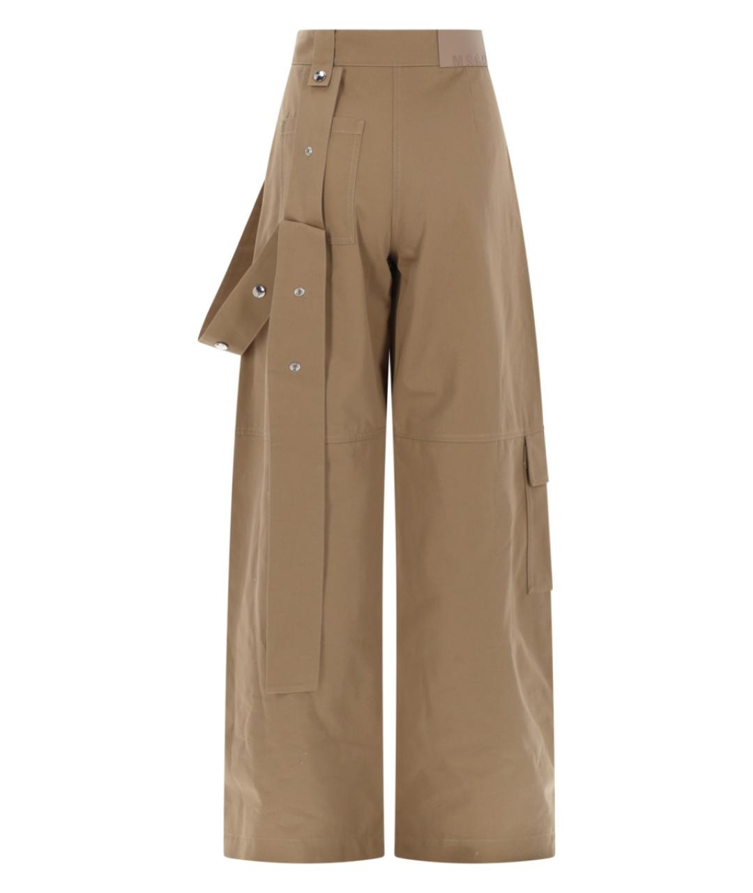 MSGM Бежевые хлопковые брюки широкие, фото 2