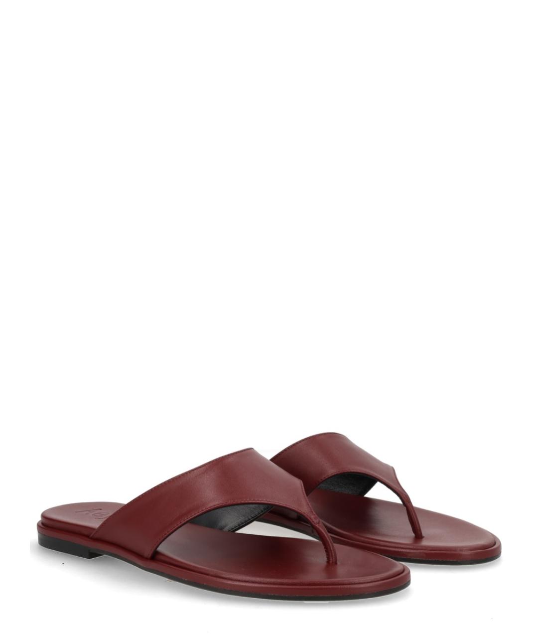 AEYDE Бордовые кожаные шлепанцы, фото 2