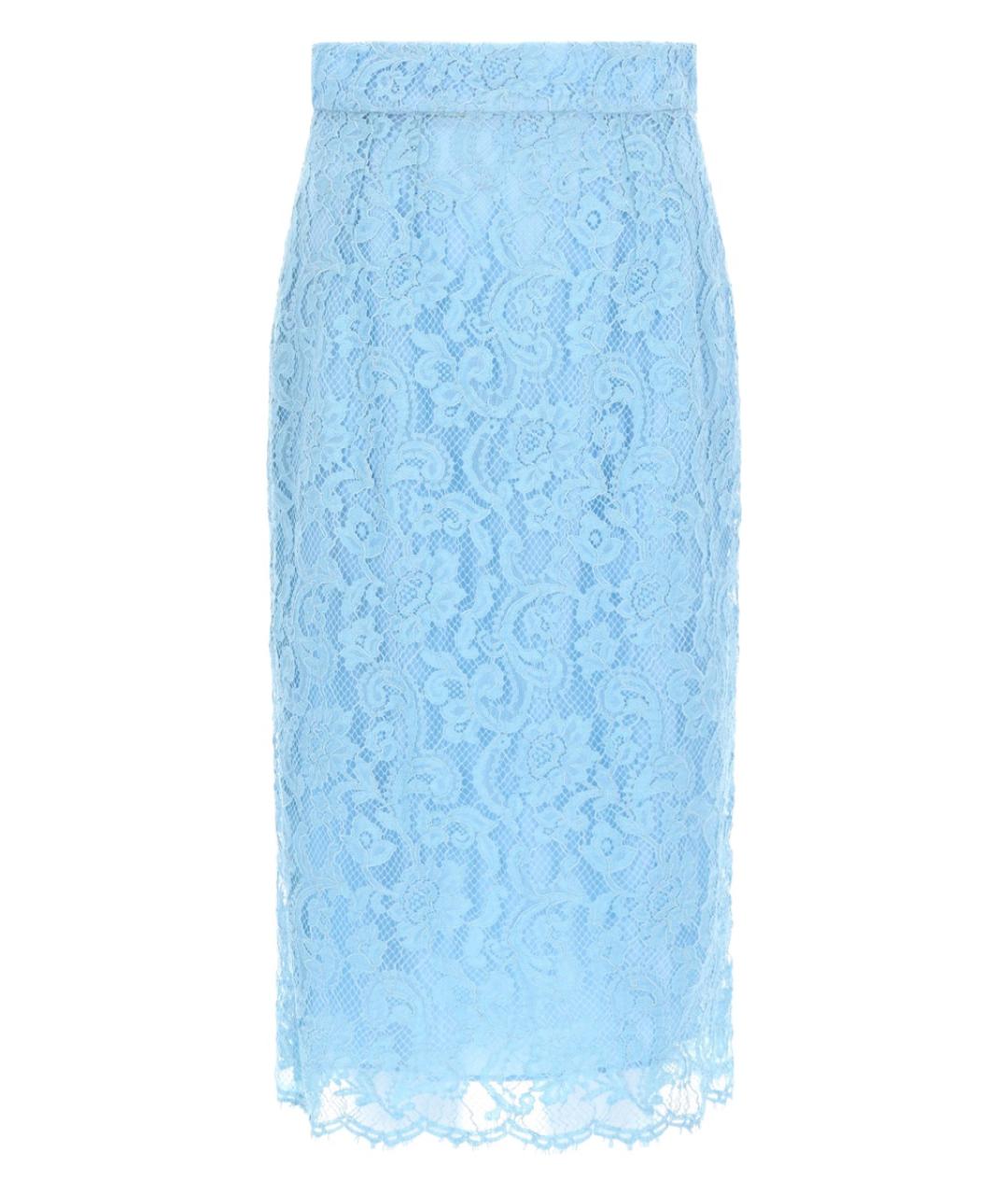 DOLCE&GABBANA Голубая хлопковая юбка миди, фото 1