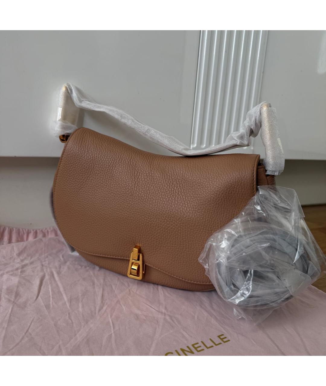 COCCINELLE Бежевая кожаная сумка через плечо, фото 7