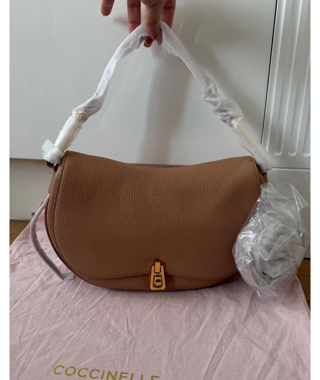 COCCINELLE Бежевая кожаная сумка через плечо, фото 5