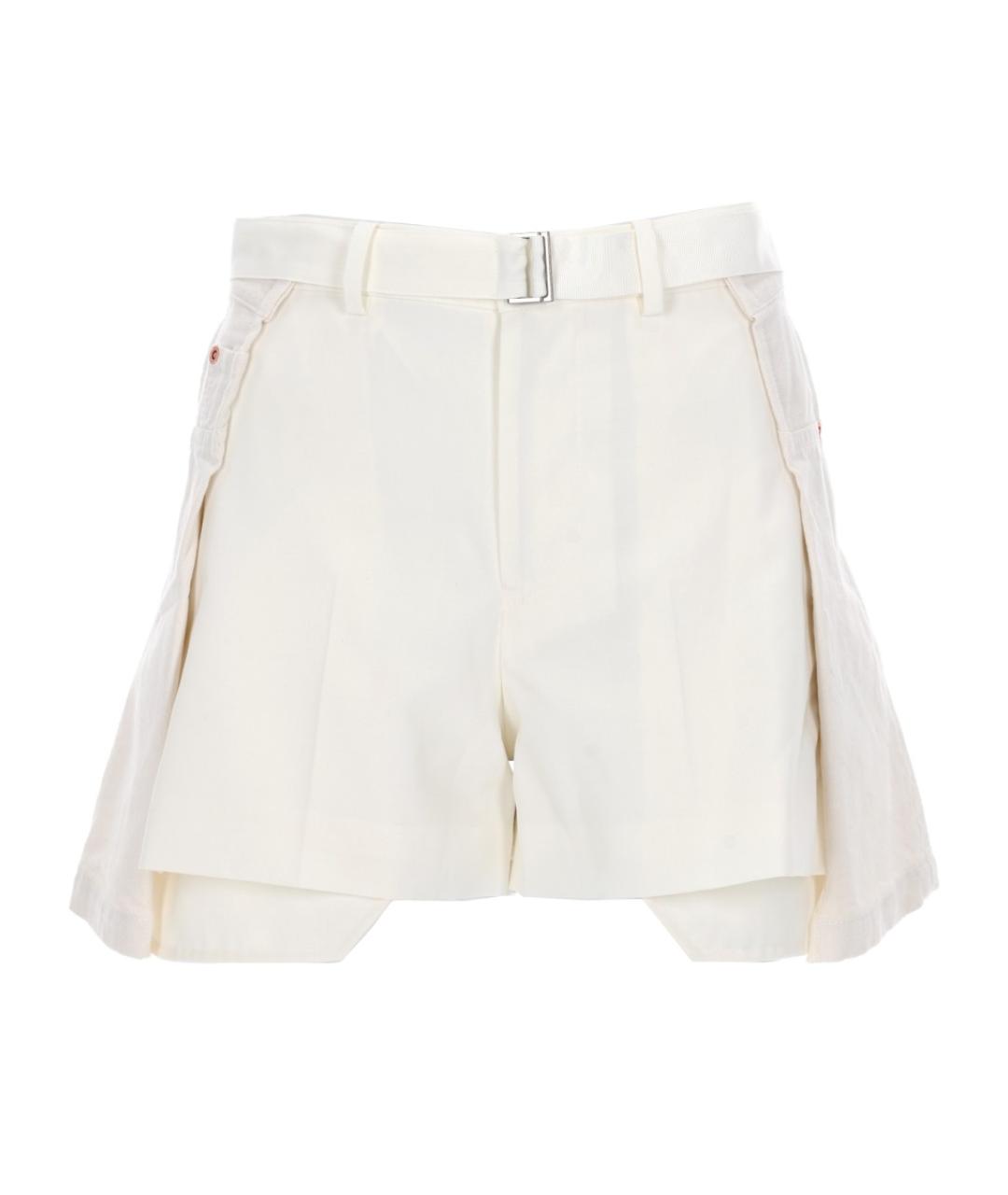 SACAI Белые хлопковые шорты, фото 1