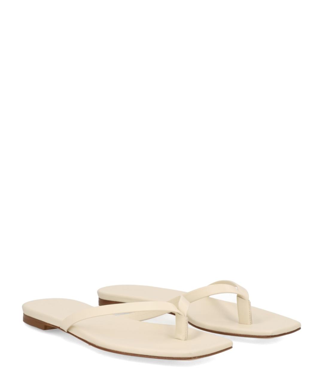 AEYDE Белые кожаные шлепанцы, фото 2