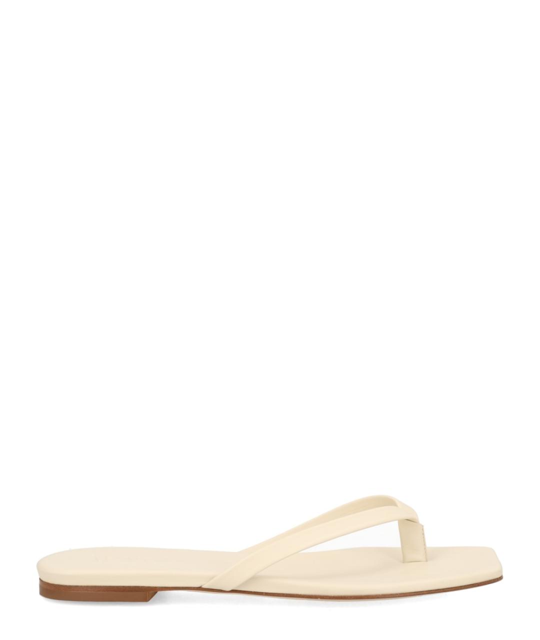 AEYDE Белые кожаные шлепанцы, фото 1