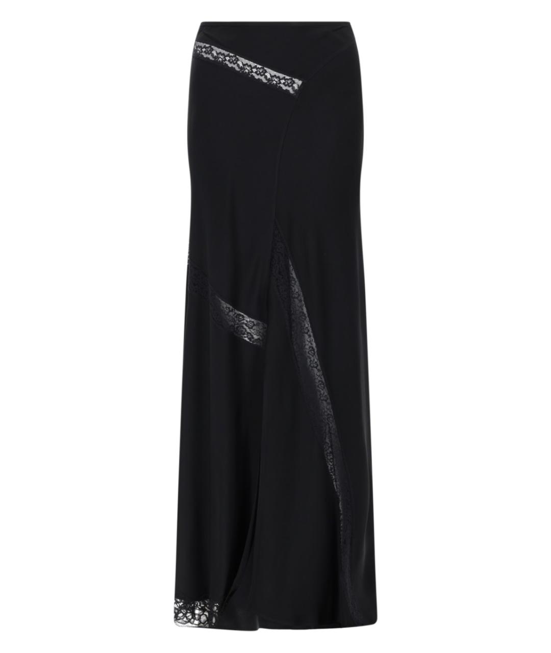 MSGM Черная ацетатная юбка миди, фото 1